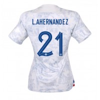 Frankrike Lucas Hernandez #21 Bortatröja Kvinnor VM 2022 Korta ärmar